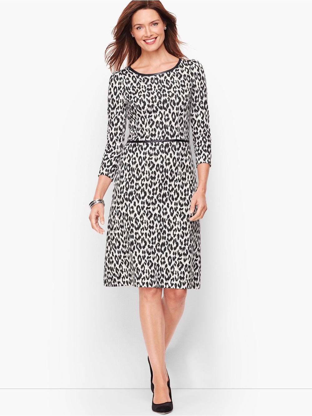 Talbots REFINED PONTE DRESS - LEOPARD Size 12